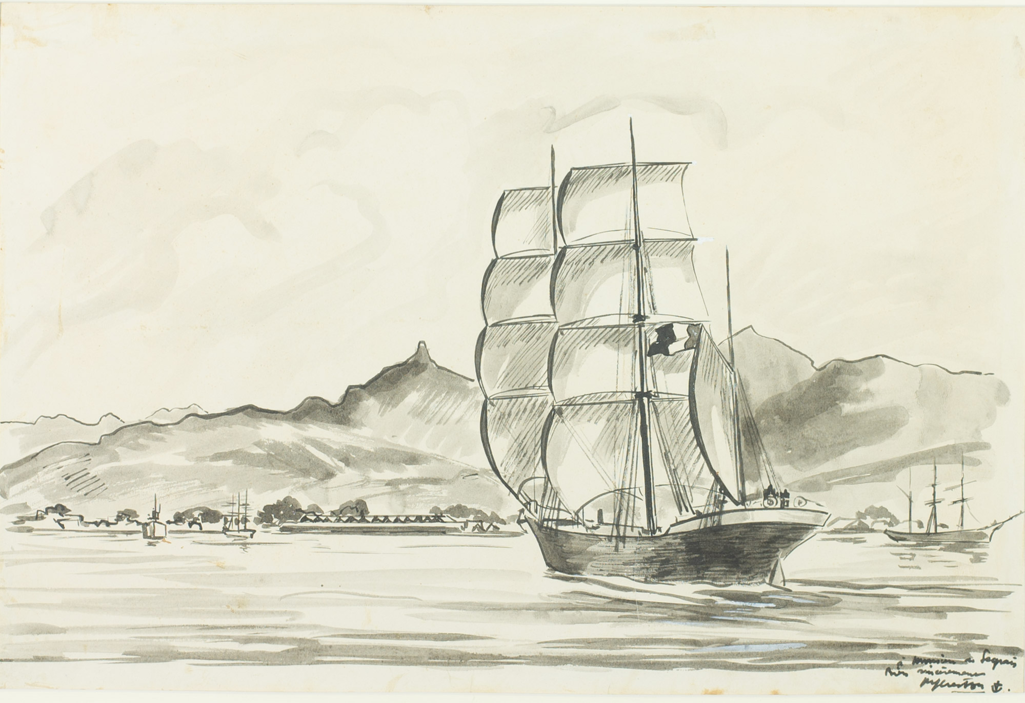 René Yves Creston – Bateau arrivant au port