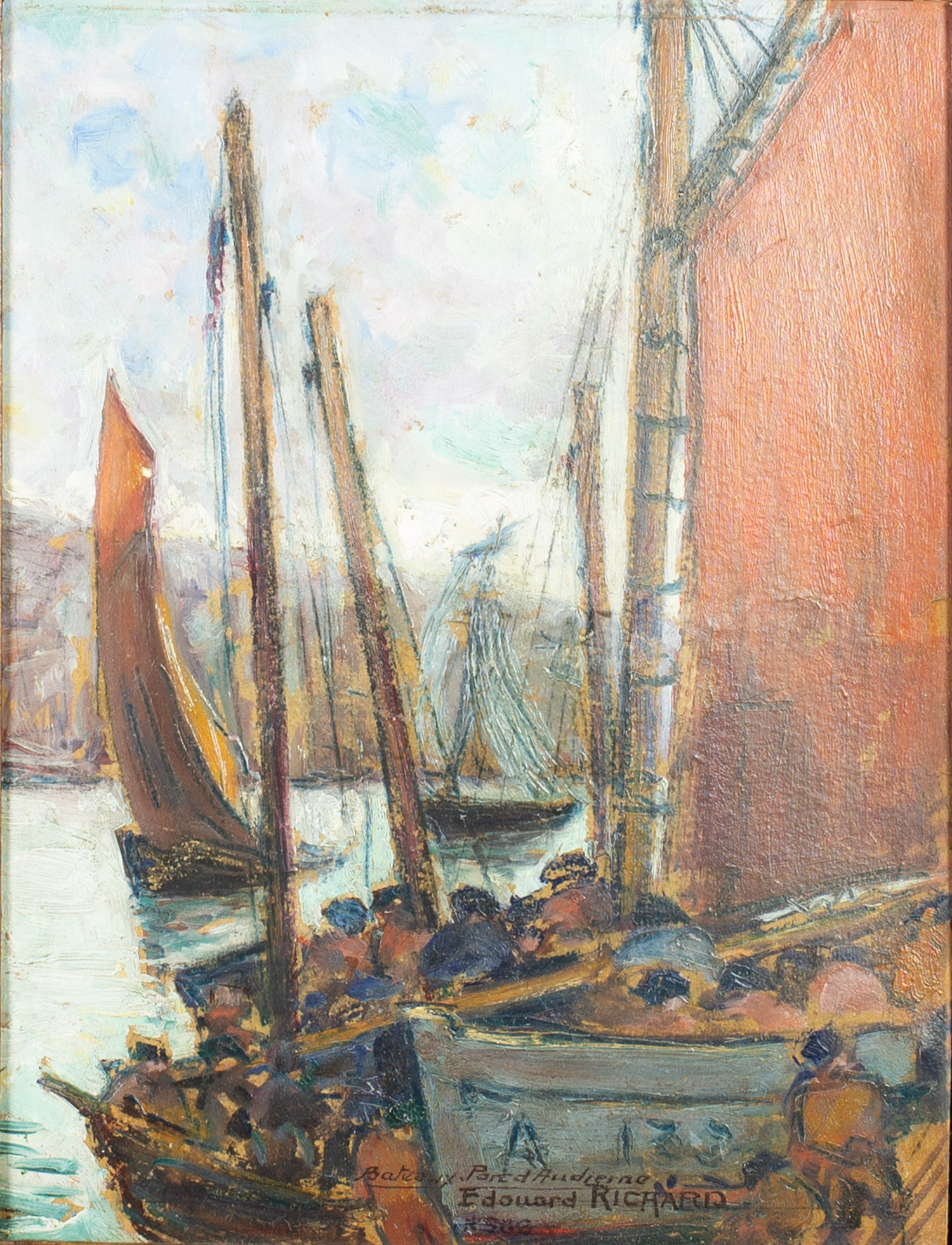 Edouard Richard – Bateaux à quai à Audierne