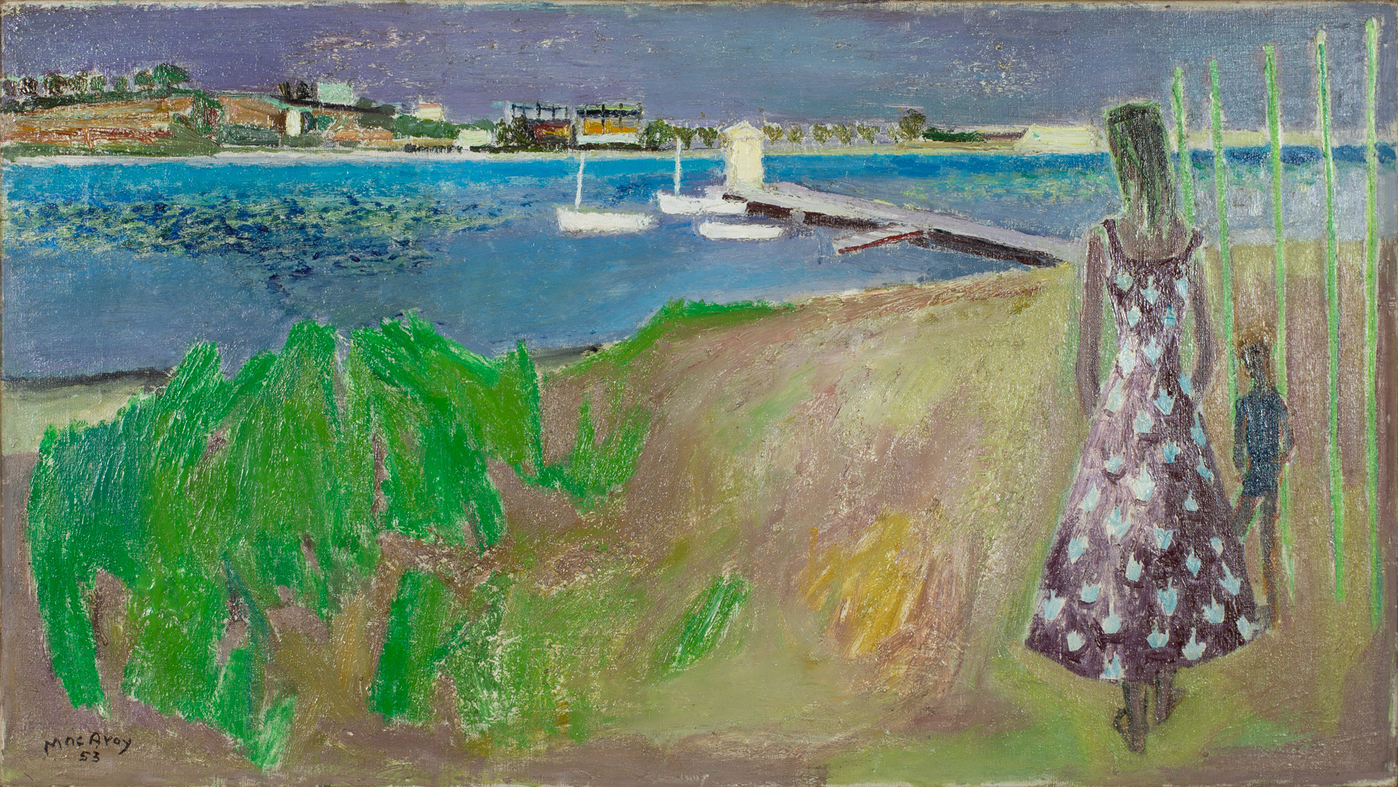 Edouard Georges Mac Avoy –  « Promenade au bord de l’eau »