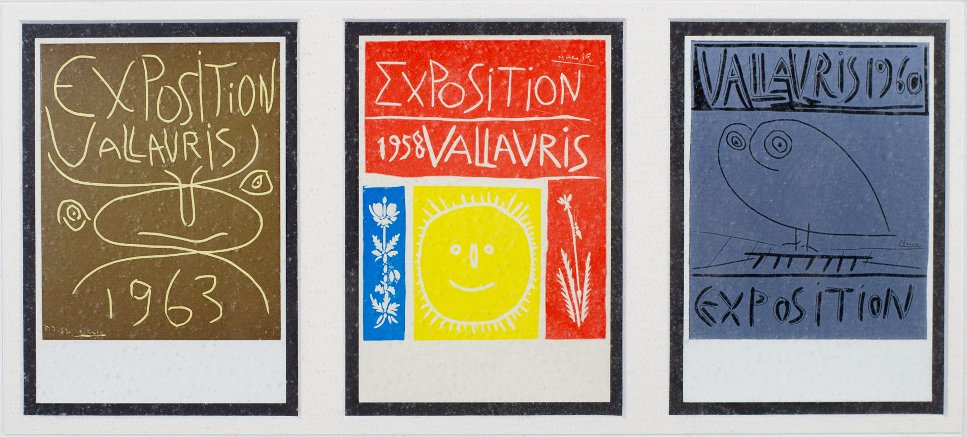 Ensemble de cartes postales faites à Vallauris pour Picasso.